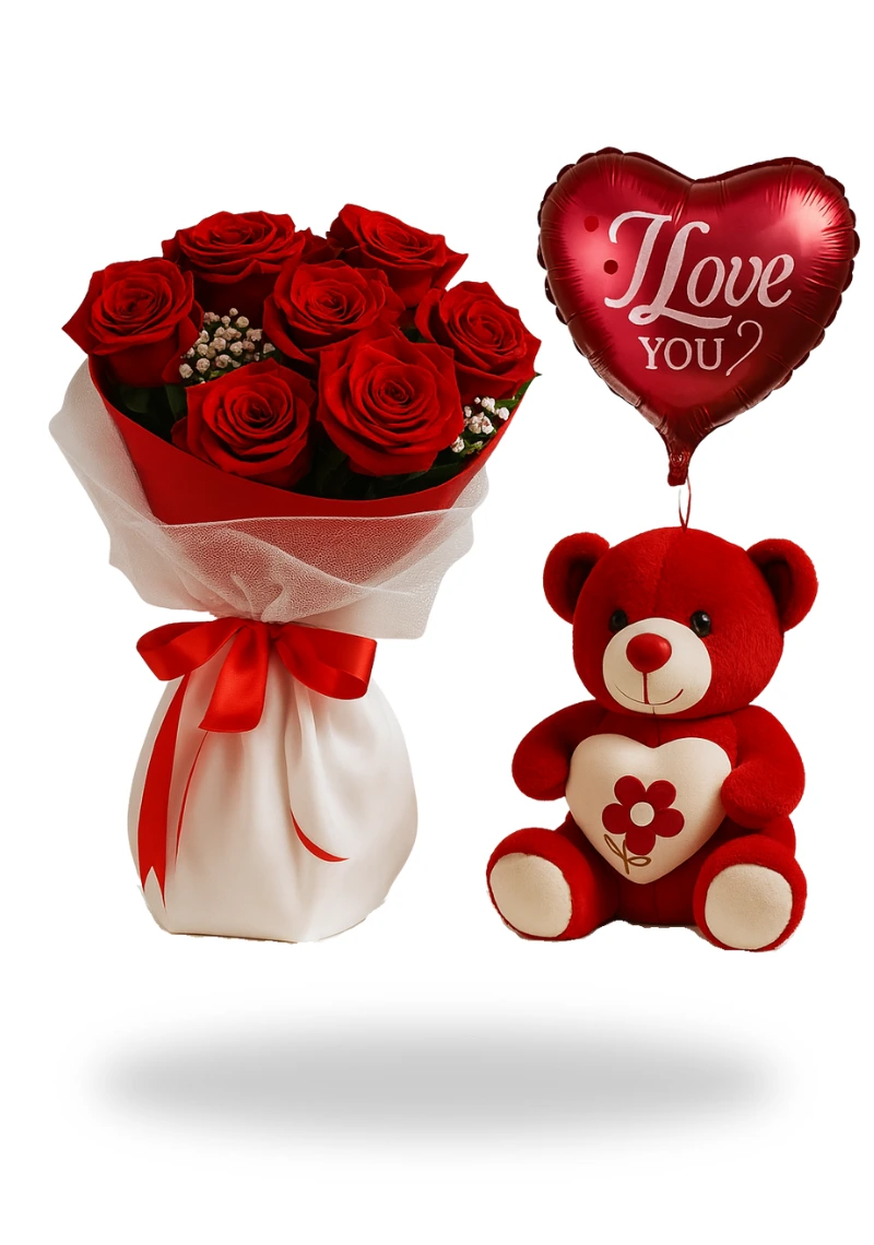 Online Flower shop Love Red Combo